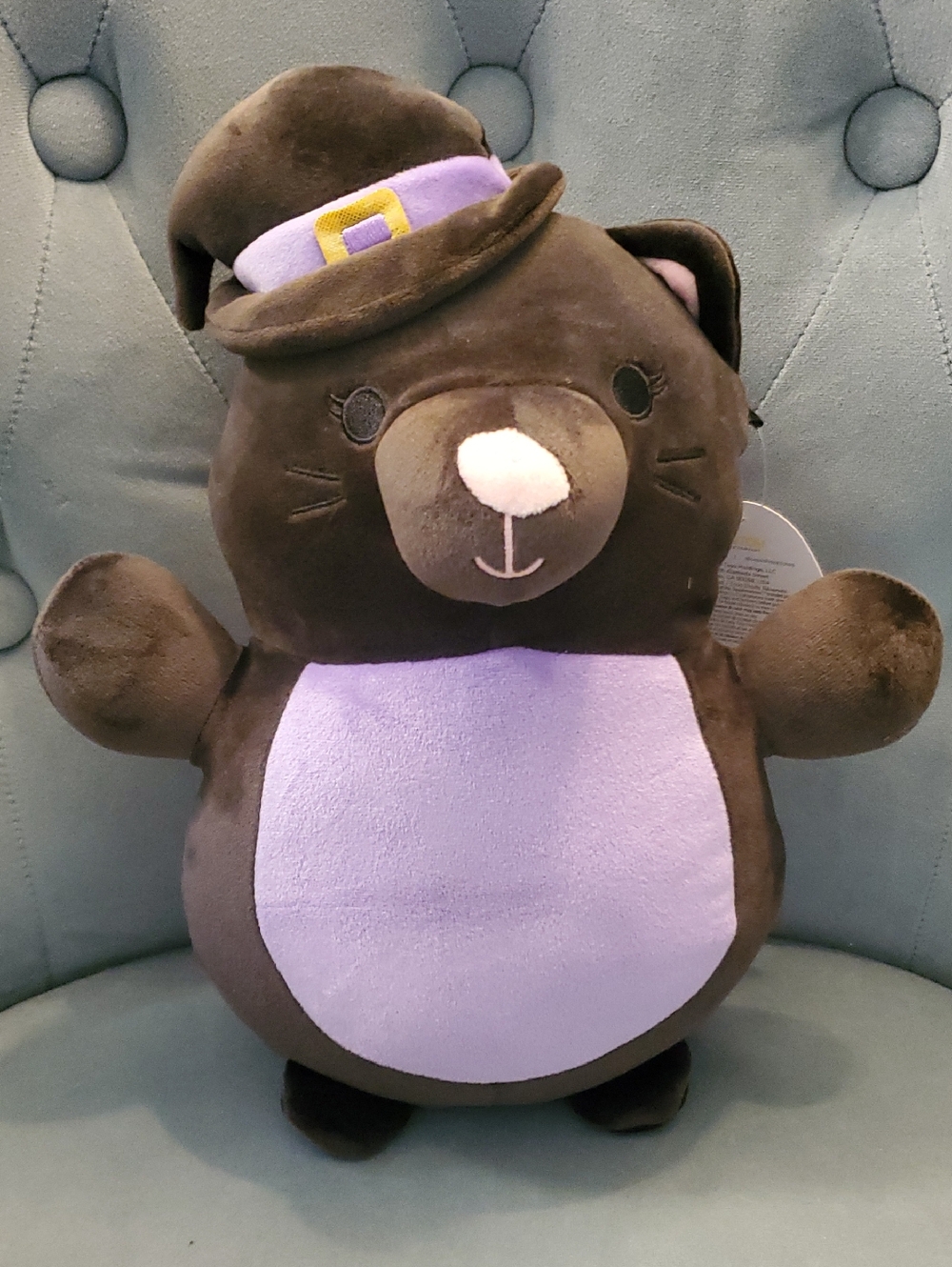 10" Hugmee Squishmallows Black & Purple Witch Bear Plush